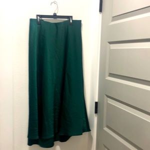 Eloquii satin emerald green midi skirt